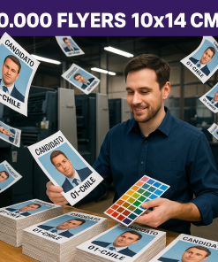 10.000 Flyers Tamaño 10x14 cms (1/4 Carta)
