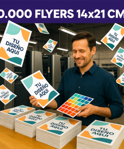 10.000 Flyers Tamaño 14x21 cms (1/2 Carta)